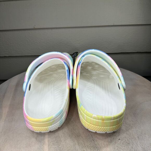 Crocs Classic Mens Size 13 Clogs Pastel Spray Rainbow Tie Dye Slip On Shoes New - Picture 3 of 11